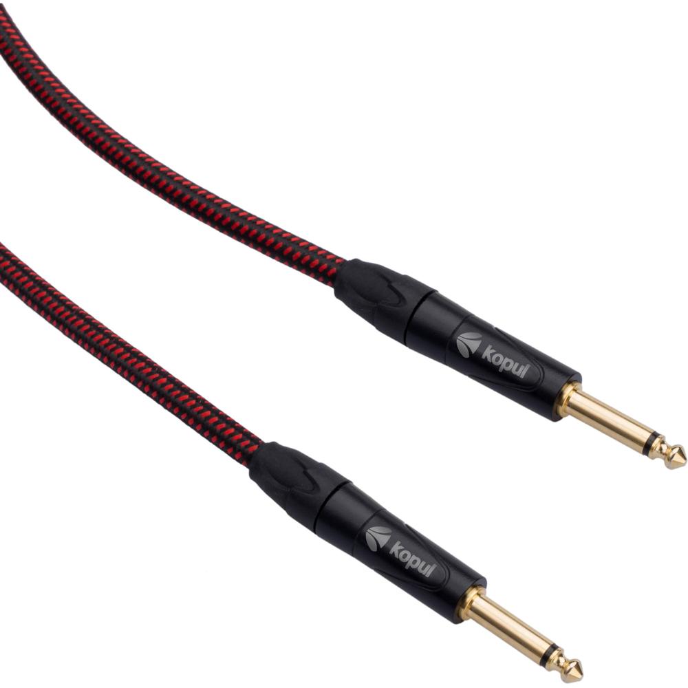 Cable de Instrumento Kopul Premium 1/4" Macho a 1/4" Macho con Chaqueta de Tela Trenzada (15') - Ide
