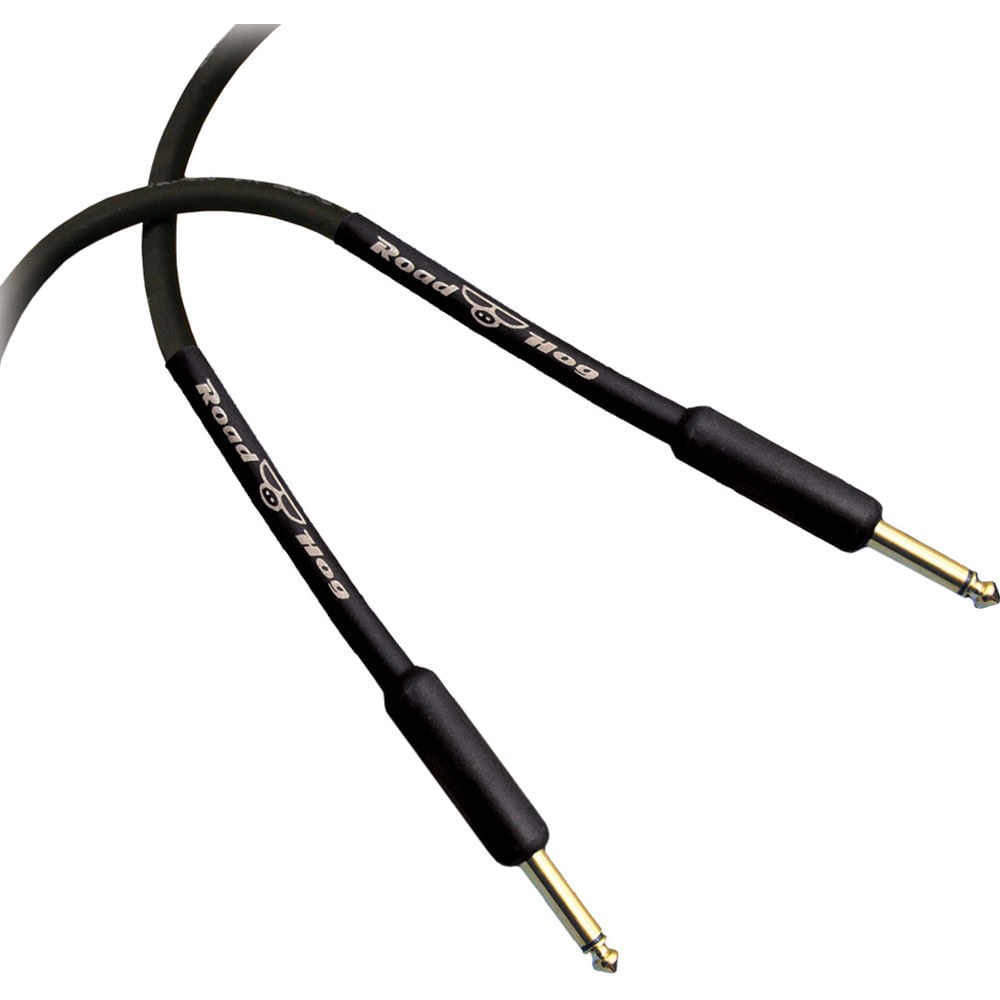 Cable de Guitarra Roadhog de RapcoHorizon con Dos Conectores de 1/4" Baquelita Dorada (30', Negro)