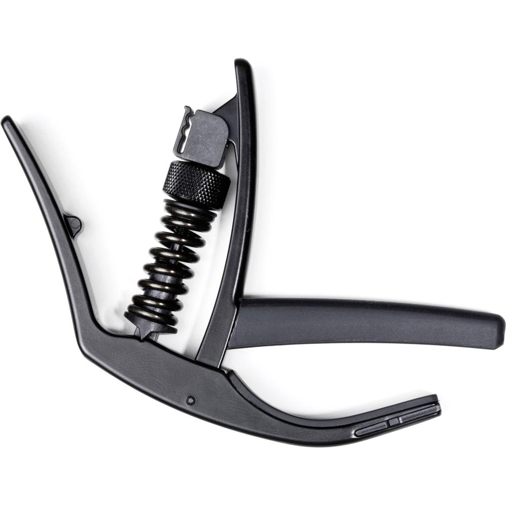 D'Addario NS Artist Capo (Negro) - Capo para Guitarras Acústicas y Eléctricas de 6 Cuerdas, Ajuste d