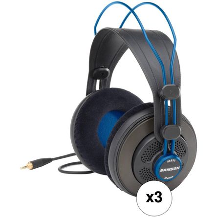 Auriculares de Estudio Semi-Abiertos Samson SR850B (Azul, Paquete de 3) - Drivers Dinámicos Neodimio 1552266-REG Auriculares de Estudio Semi-Abiertos Samson SR850B (Azul, Paquete de 3) - Drivers Dinámicos Neodimio 1552266-REG