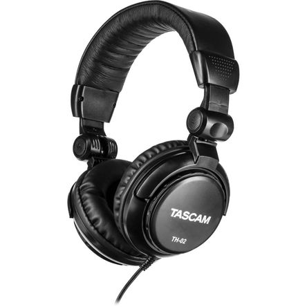 Auriculares de Estudio TASCAM TH-02 (Negro) - Diseño Cerrado, Respuesta Balanceada, Drivers de 50mm, 984500-REG