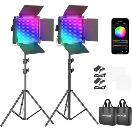 Kit de 2 Luces Neewer 660 Rgb Led con Soportes 1732694-REG