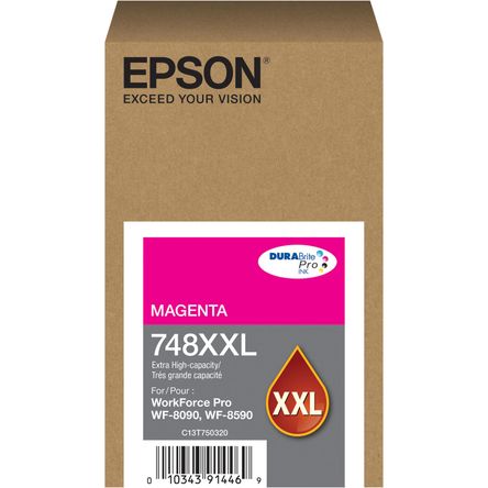 Cartucho de Tinta Magenta Epson Durabrite Pro 748Xxl de Capacidad Extra Alta 1752792-REG Cartucho de Tinta Magenta Epson Durabrite Pro 748Xxl de Capacidad Extra Alta 1752792-REG