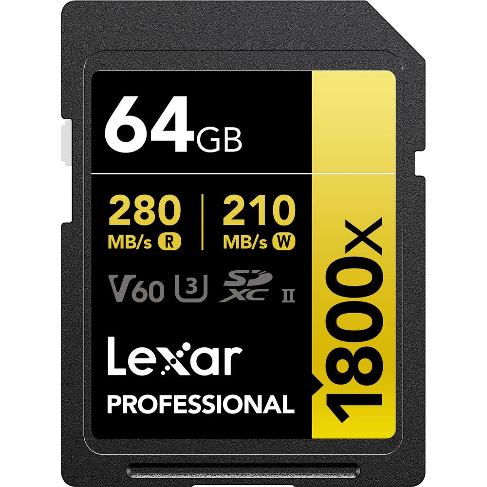 Tarjeta de Memoria Lexar 64Gb Professional 1800X Uhs Ii Sdxc Serie Gold 1679663-REG Tarjeta de Memoria Lexar 64Gb Professional 1800X Uhs Ii Sdxc Serie Gold 1679663-REG