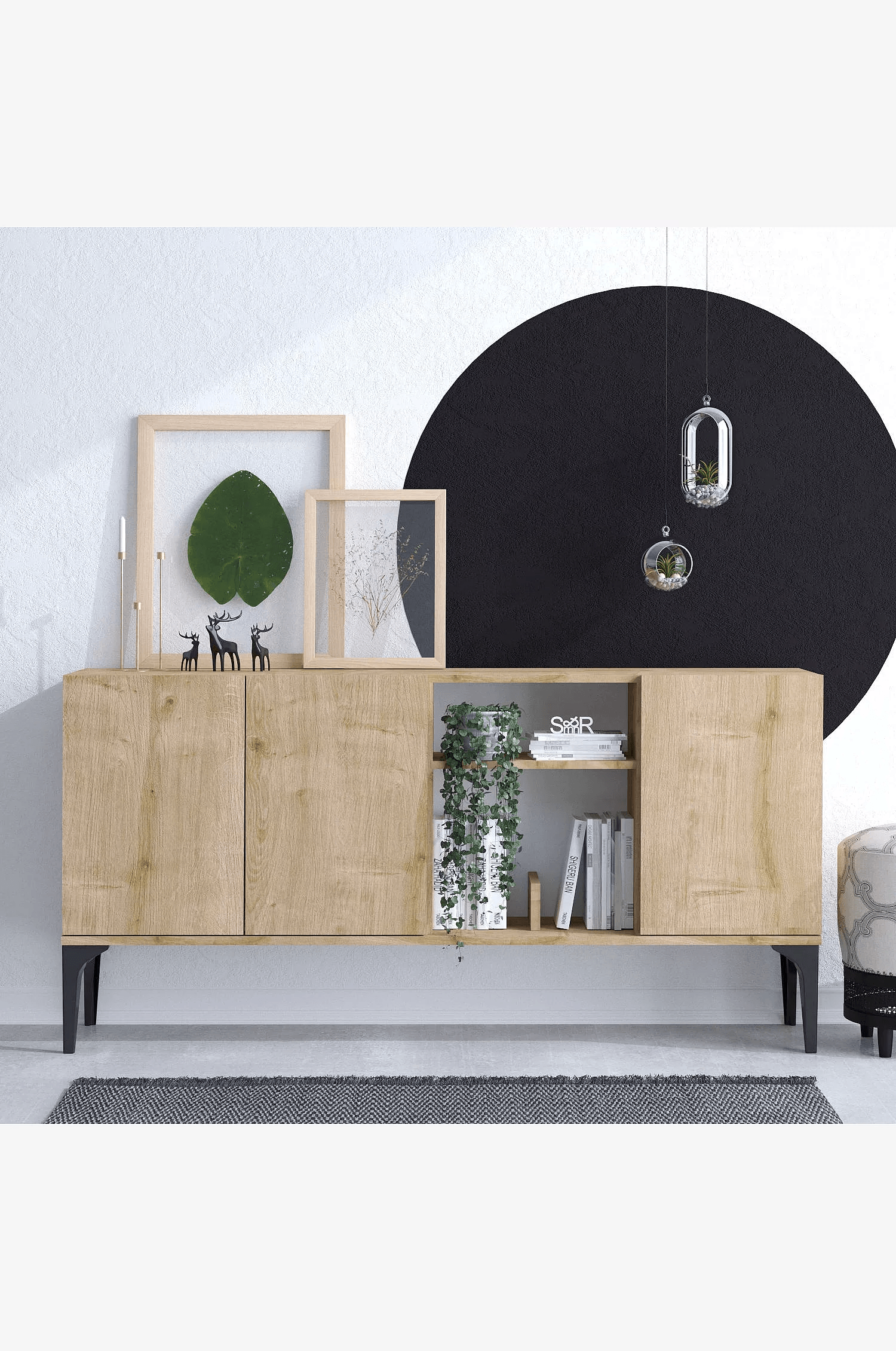 Aparador Moderno 3 puertas Sigrid color Macadamia TU MESITA