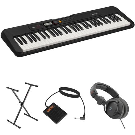 Teclado Portátil Casio Ct S200 de 61 Teclas Kit de Valor con Soporte Pedal Y Auriculares Negro 1560637-REG Teclado Portátil Casio Ct S200 de 61 Teclas Kit de Valor con Soporte Pedal Y Auriculares Negro 1560637-REG