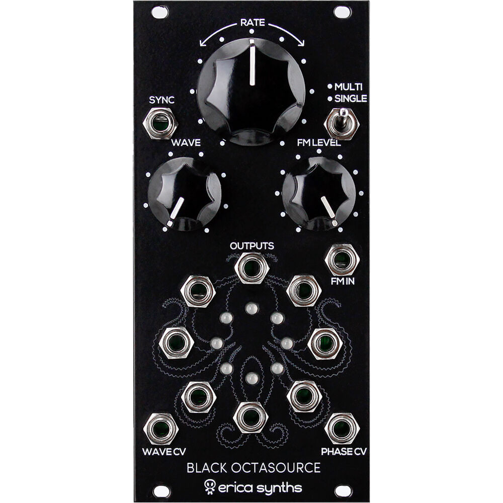 Módulo Eurorack Erica Synths Black Octasource (12 HP) - LFO Avanzado con 8 Salidas CV y Funciones de