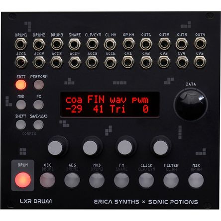 Módulo de Batería Eurorack Erica Synths LXR (28 HP) - Motor de Sonido LXR-02, 6 Voces, 7 Entradas de 1764031-REG Módulo de Batería Eurorack Erica Synths LXR (28 HP) - Motor de Sonido LXR-02, 6 Voces, 7 Entradas de 1764031-REG