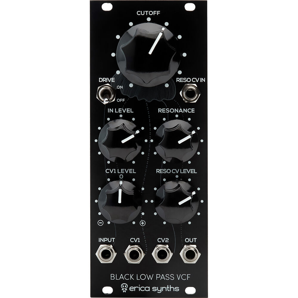 Módulo Eurorack Erica Synths Black Filtro Pasa-Bajos (10 HP) - VCF Analógico 24 dB/Oct, Control de V