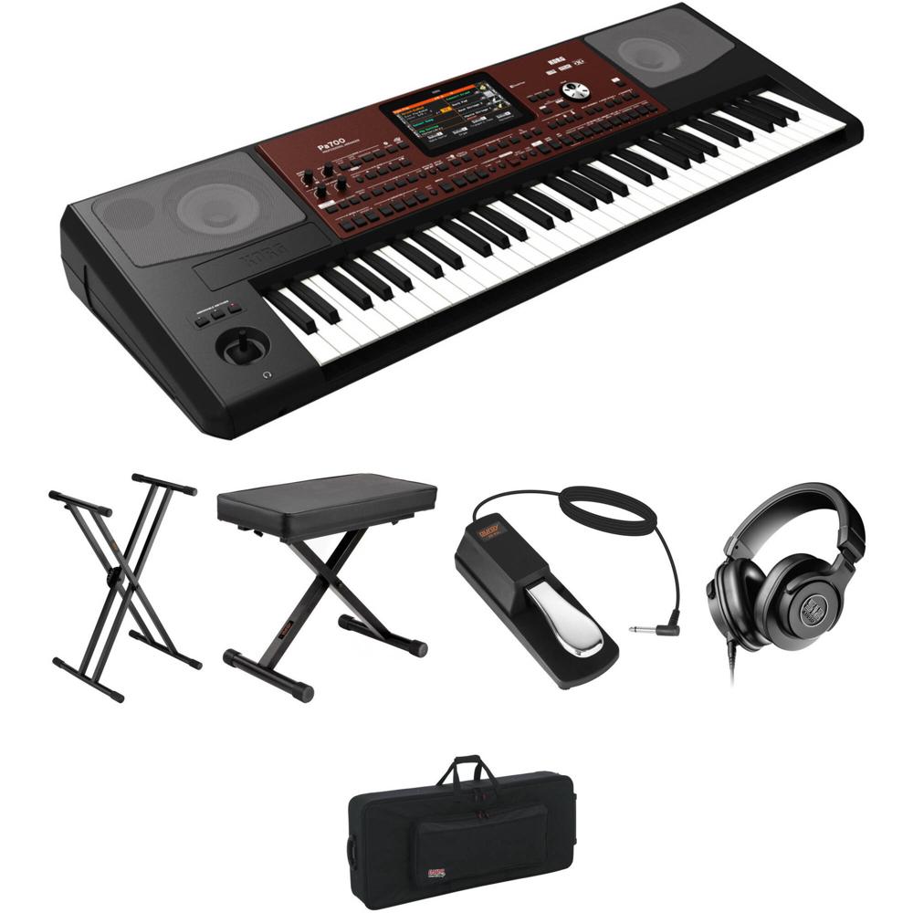Korg Pa700 Teclado Arranger Profesional de 61 Teclas con Soporte Doble-X, Banco X, Pedal, Auriculare 1772551-REG Korg Pa700 Teclado Arranger Profesional de 61 Teclas con Soporte Doble-X, Banco X, Pedal, Auriculare 1772551-REG