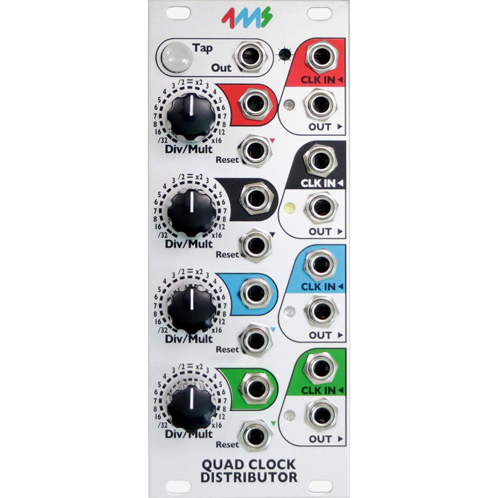 Módulo Eurorack 4ms Quad Clock Distributor (10 HP) - 4 CV-Controlled Clock Divs/Mults, Tap Tempo, 5 1774210-REG Módulo Eurorack 4ms Quad Clock Distributor (10 HP) - 4 CV-Controlled Clock Divs/Mults, Tap Tempo, 5 1774210-REG