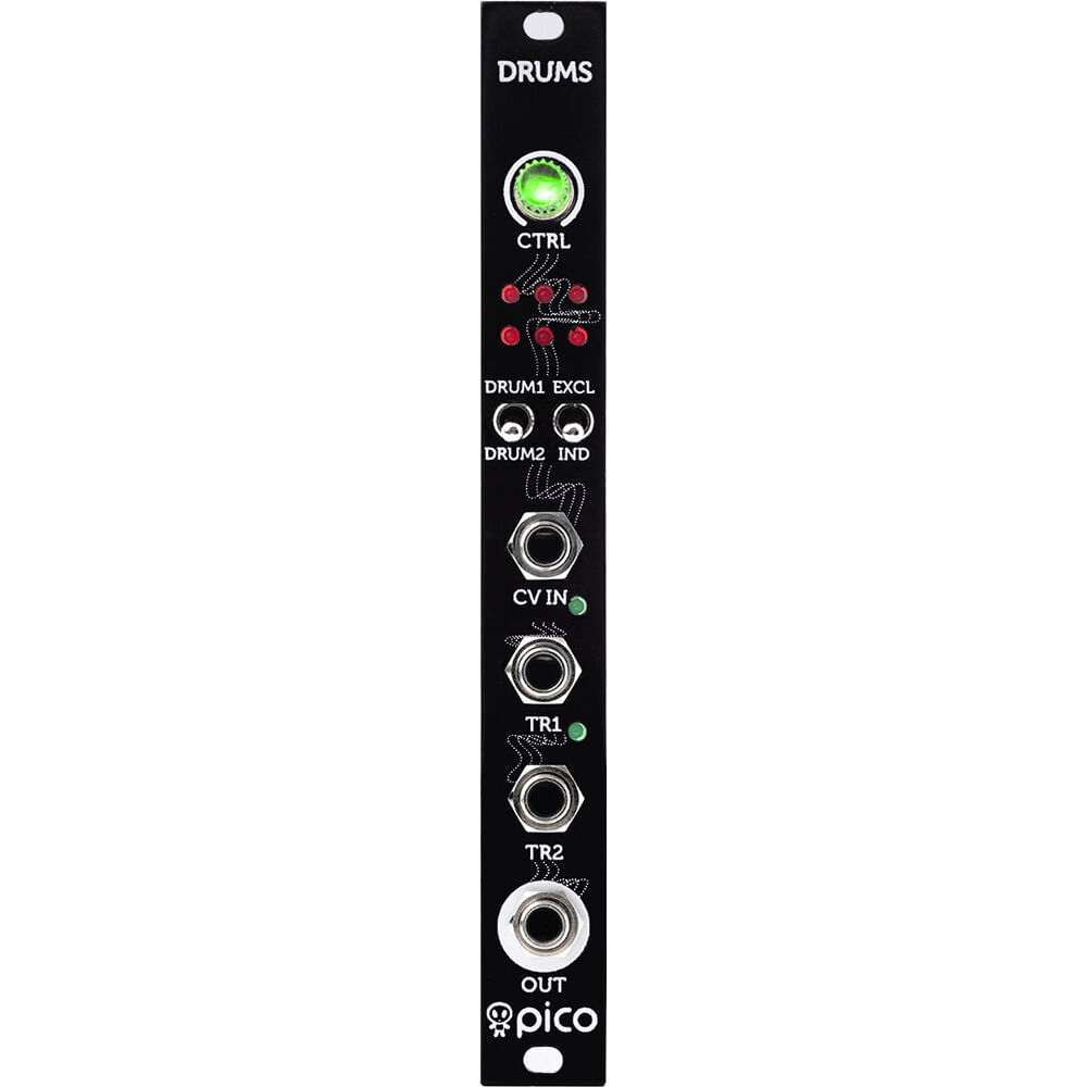 Módulo Eurorack Erica Synths Pico Drums (3 HP) - 2 Sonidos de Batería Independientes, 64 Muestras, C