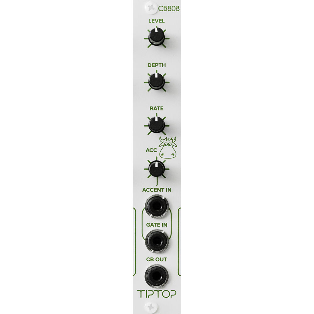 Módulo Eurorack TipTop Audio CB808 Cowbell Analógico TR-808 (4 HP) - Circuito Original, Entradas de