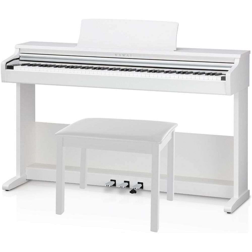Piano Digital Kawai KDP75 de 88 Teclas con Banco a Juego (Blanco Embosado) - Ideal para Principiante 1642937-REG Piano Digital Kawai KDP75 de 88 Teclas con Banco a Juego (Blanco Embosado) - Ideal para Principiante 1642937-REG