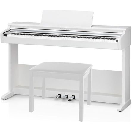 Piano Digital Kawai KDP75 de 88 Teclas con Banco a Juego (Blanco Embosado) - Ideal para Principiante 1642937-REG