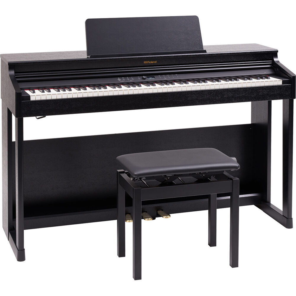 Piano Digital Clásico Roland RP701 de 88 Teclas con Soporte y Banco (Negro) - Diseño Tradicional, Bl 1617190-REG Piano Digital Clásico Roland RP701 de 88 Teclas con Soporte y Banco (Negro) - Diseño Tradicional, Bl 1617190-REG