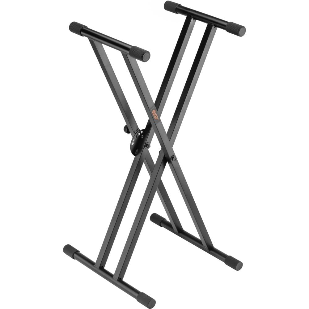 Soporte de Teclado Auray Double-X con Bloqueo por Tirador - 5 Posiciones de Bloqueo, Construcción Me 1260388-REG Soporte de Teclado Auray Double-X con Bloqueo por Tirador - 5 Posiciones de Bloqueo, Construcción Me 1260388-REG