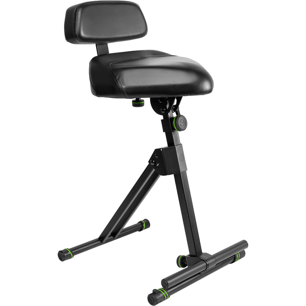 Taburete Ajustable en Altura Gravity Stands con Reposapiés y Respaldo Ergonómico de Cuero Sintético,