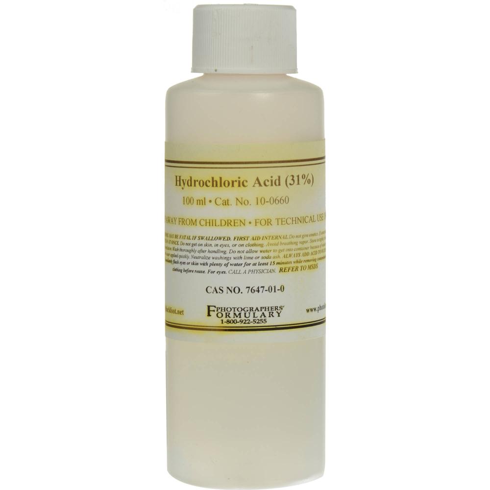 Ácido Clorhídrico 31% - 100ml de Photographers' Formulary 123877-REG Ácido Clorhídrico 31% - 100ml de Photographers' Formulary 123877-REG