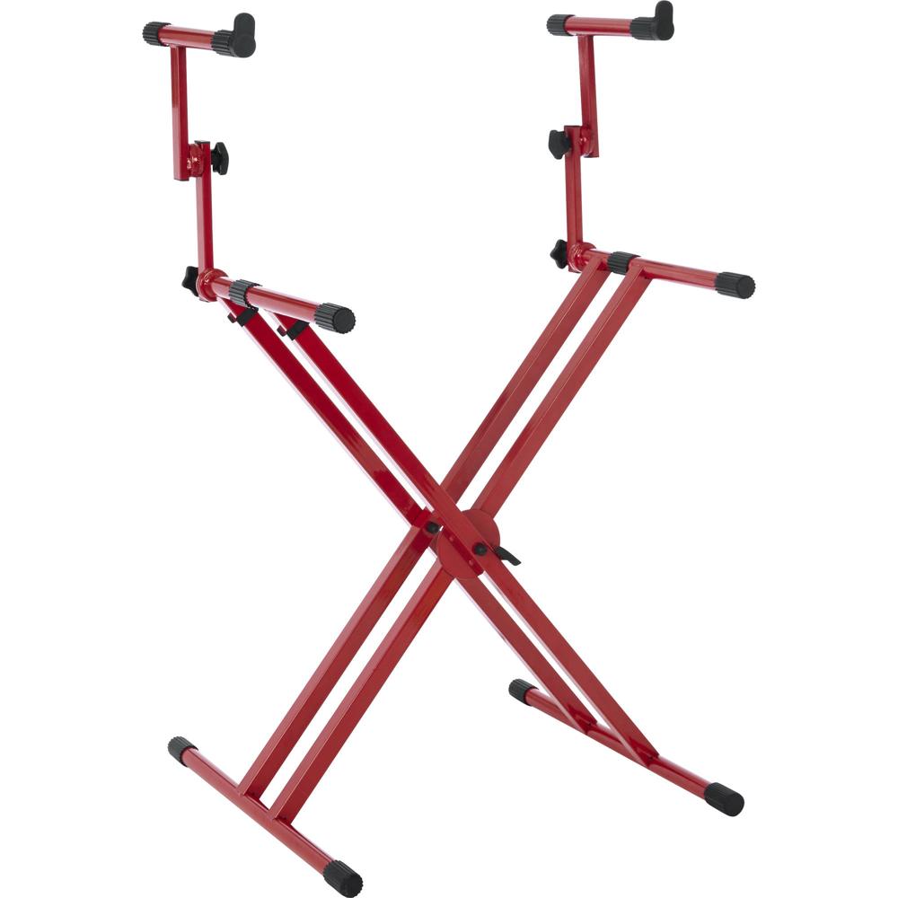 Soporte de Teclado Gator Frameworks Deluxe de 2 Niveles Estilo X (Rojo) - Soporta hasta Dos Teclados 1380348-REG Soporte de Teclado Gator Frameworks Deluxe de 2 Niveles Estilo X (Rojo) - Soporta hasta Dos Teclados 1380348-REG