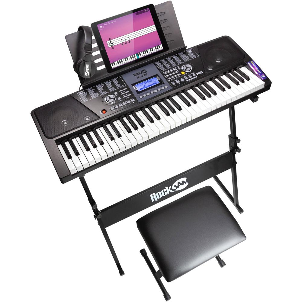 RockJam RJ720-SK Teclado de 61 Teclas Super Kit para Principiantes e Intermedios