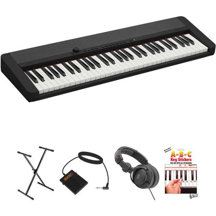 Piano Digital Portátil Casio CT-S1 de 61 Teclas - Kit Esencial (Negro) con Soporte, Pedal de Sosteni 1673592-REG Piano Digital Portátil Casio CT-S1 de 61 Teclas - Kit Esencial (Negro) con Soporte, Pedal de Sosteni 1673592-REG