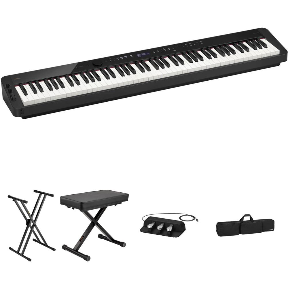 Piano Digital Portátil Casio Privia PX-S3100 de 88 Teclas con Soporte X, Banco X, Pedal Triple, Fund