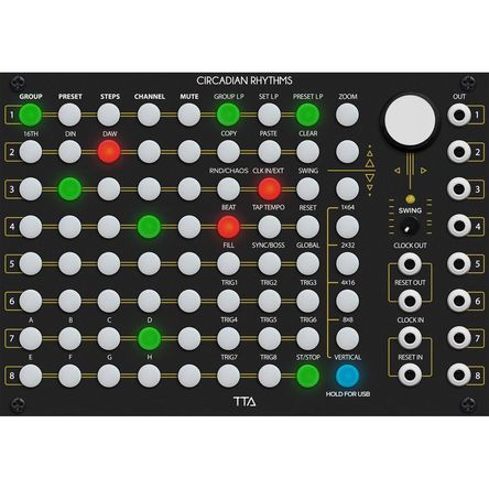 Secuenciador de Rendimiento TipTop Audio Circadian Rhythms para Módulo Eurorack (36 HP, Negro) - Sec 1786786-REG