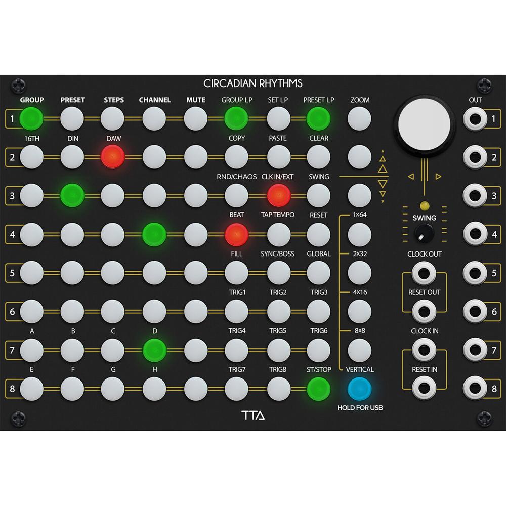 Secuenciador de Rendimiento TipTop Audio Circadian Rhythms para Módulo Eurorack (36 HP, Negro) - Sec