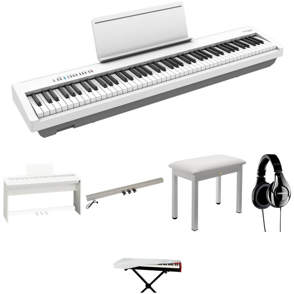 Roland FP-30X Bundle para Hogar/Estudio: Piano Digital, Auriculares, Soporte, Banco, Pedales y Funda