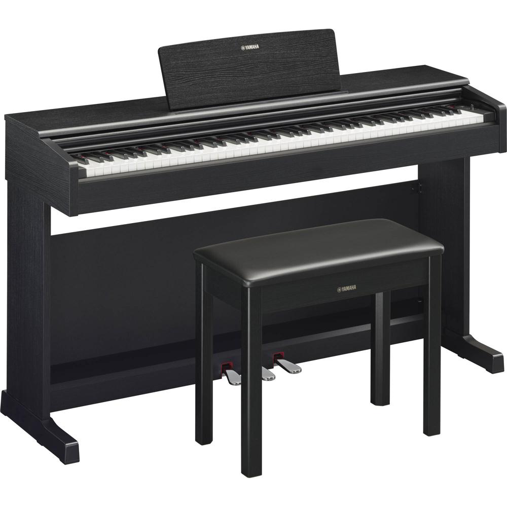 Piano Digital Yamaha ARIUS YDP-145 de 88 Teclas con Banco (Nuez Negra) - Ideal para Principiantes e