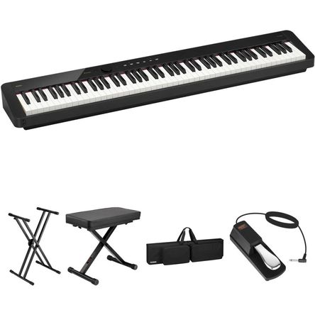 Piano Digital Portátil Casio Privia PX-S5000 de 88 Teclas con Soporte X, Banco X, Pedal y Funda (Neg 1729916-REG