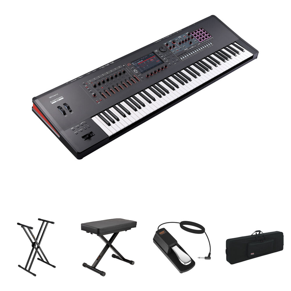 Roland Fantom 7 EX - Teclado Workstation de 76 Teclas con Soporte Doble-X, Banco X, Pedal y Maleta c 1831448-REG Roland Fantom 7 EX - Teclado Workstation de 76 Teclas con Soporte Doble-X, Banco X, Pedal y Maleta c 1831448-REG