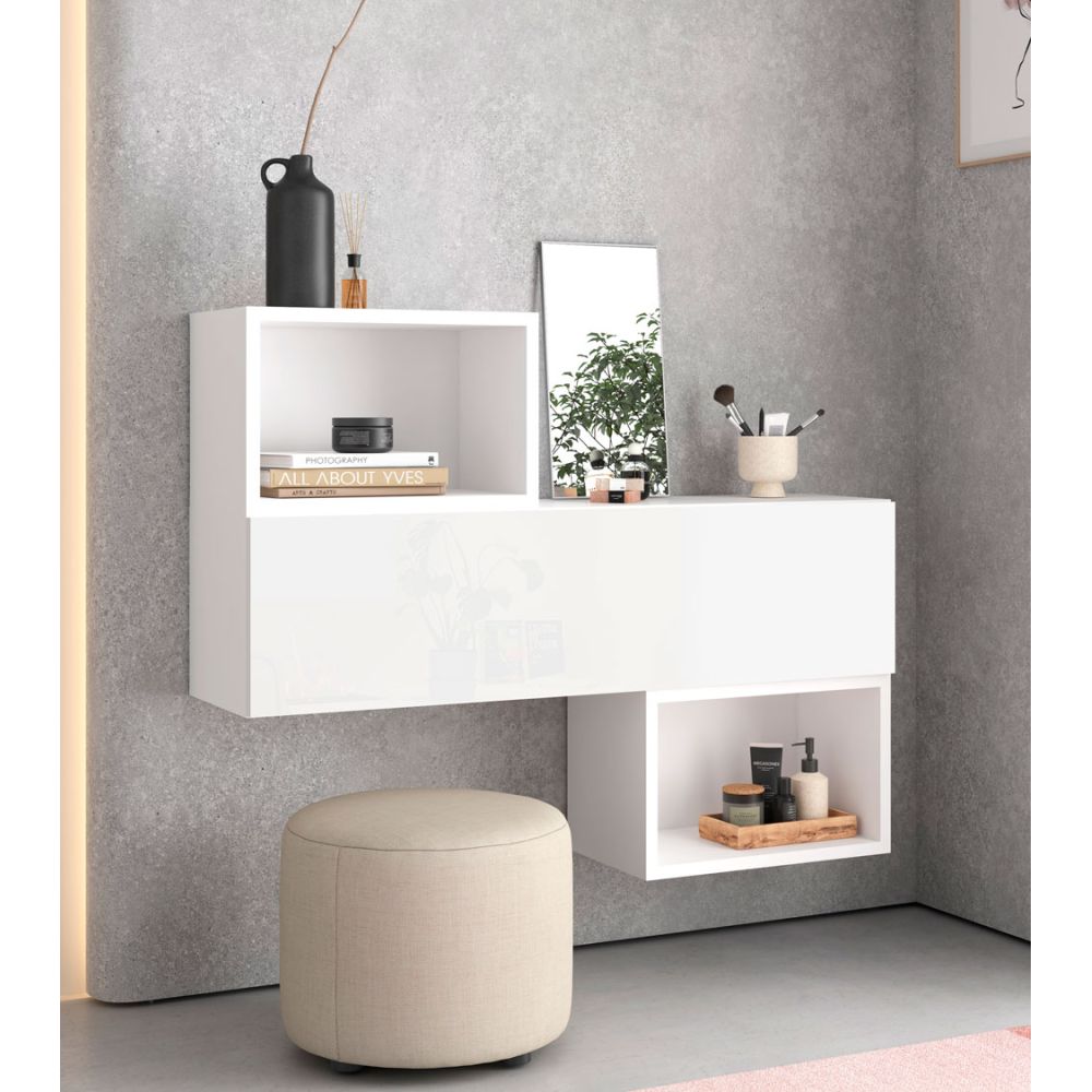 Aparador Flotante Miami 1 puerta color Blanco TU MESITA