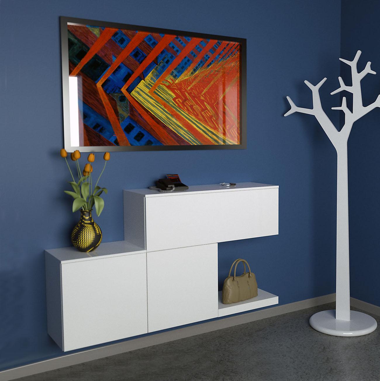 Aparador Flotante Lucas 3 puertas color Blanco TU MESITA