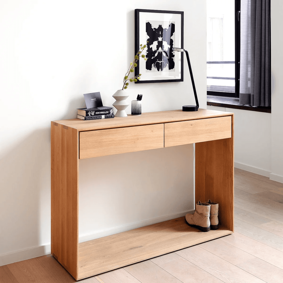 Consola Nórdica Simón color Haya 2 cajones TU MESITA