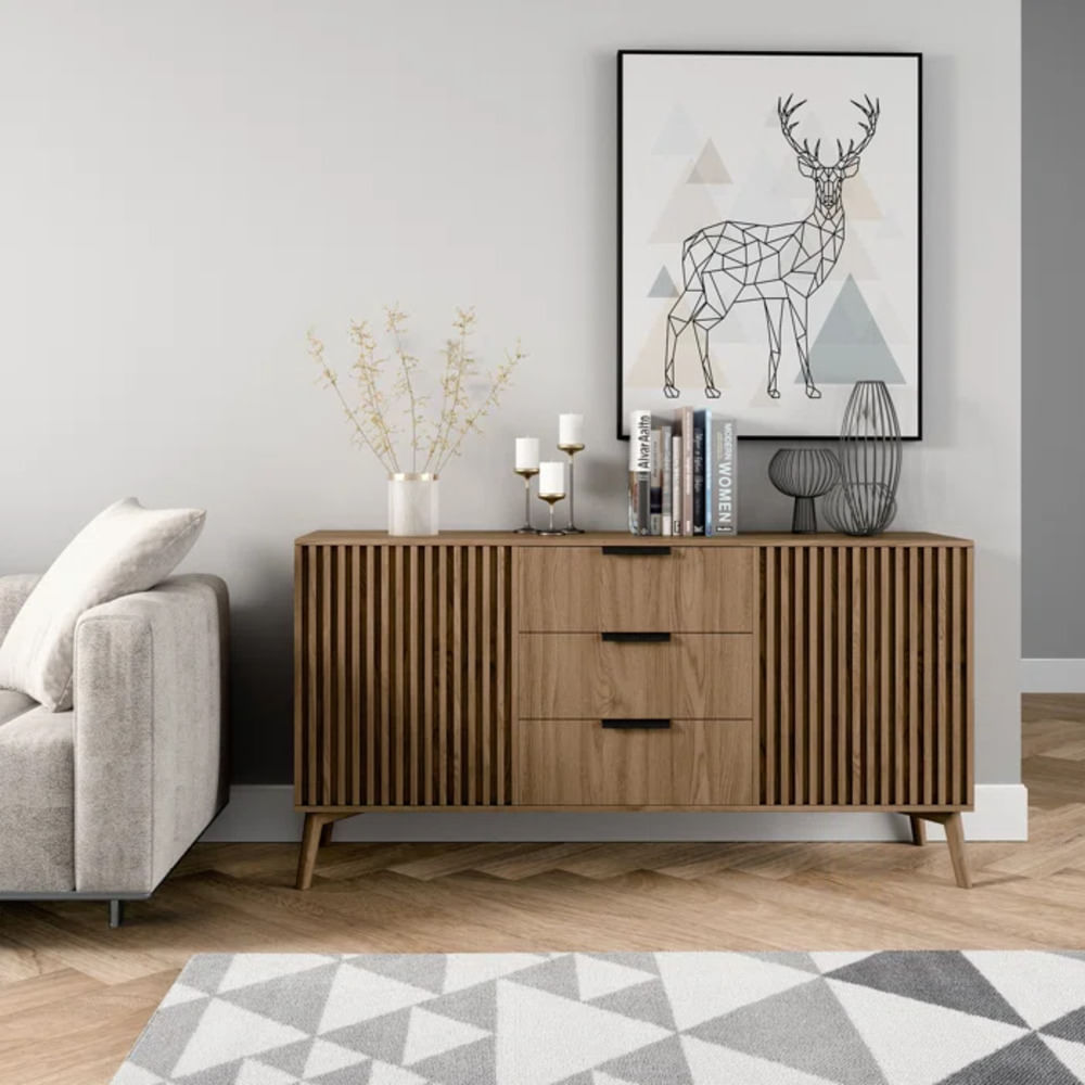 Aparador Moderno Kyoto color Marrón 3 cajones TU MESITA