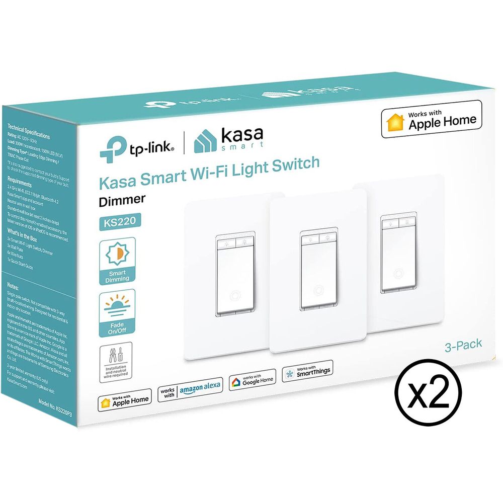 Interruptor Atenuador Inteligente Wi Fi Tp Link Ks220 Kasa Paquete de 6 1785266-REG Interruptor Atenuador Inteligente Wi Fi Tp Link Ks220 Kasa Paquete de 6 1785266-REG
