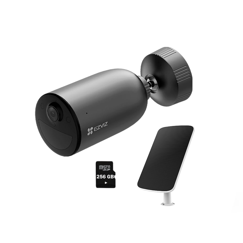 Cámara Seguridad Wifi EB3 2K Ezviz Exterior con Panel Solar Sd 256Gb