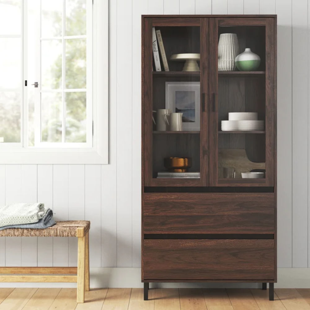 Vitrina Rústica Jimi color Marrón TU MESITA Vitrina Rústica Jimi color Marrón TU MESITA