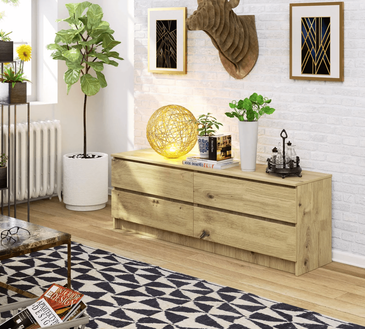 Aparador Bajo Sigrid color Duna 4 cajones TU MESITA