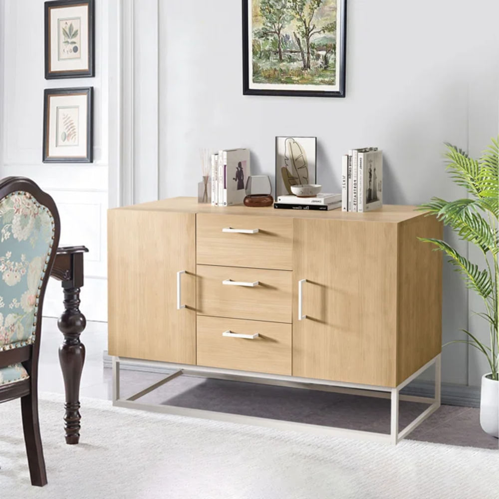 Aparador Industrial Fausto color Haya 2 puertas 3 cajones TU MESITA