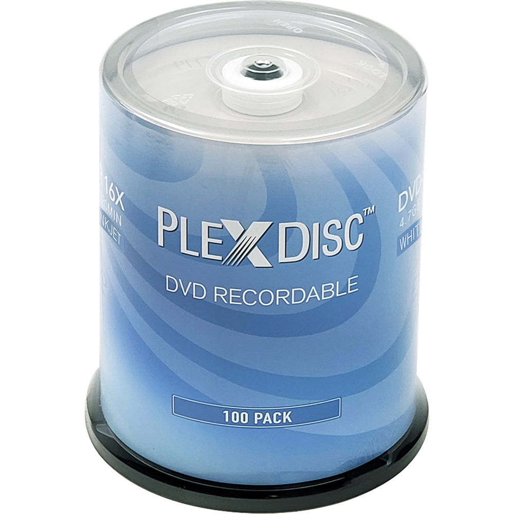 PlexDisc DVD-R 4.7GB 16x Discos Grabables Blancos para Impresión (Paquete de 100) - Capacidad de 4.7 1553489-REG PlexDisc DVD-R 4.7GB 16x Discos Grabables Blancos para Impresión (Paquete de 100) - Capacidad de 4.7 1553489-REG