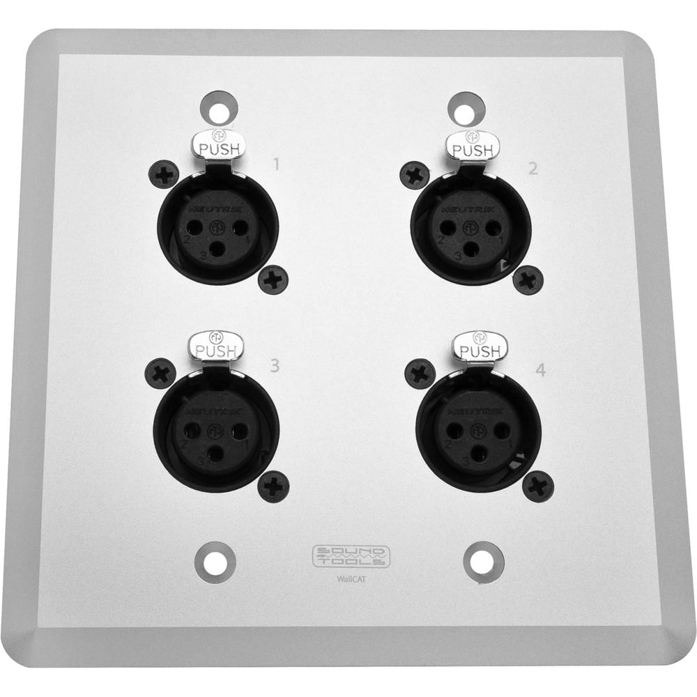 Placa de Pared SoundTools WallCAT FX-S con Cuatro Conectores XLR 3-Pin Hembras (Plata) y Dos Conecto 1485689-REG Placa de Pared SoundTools WallCAT FX-S con Cuatro Conectores XLR 3-Pin Hembras (Plata) y Dos Conecto 1485689-REG