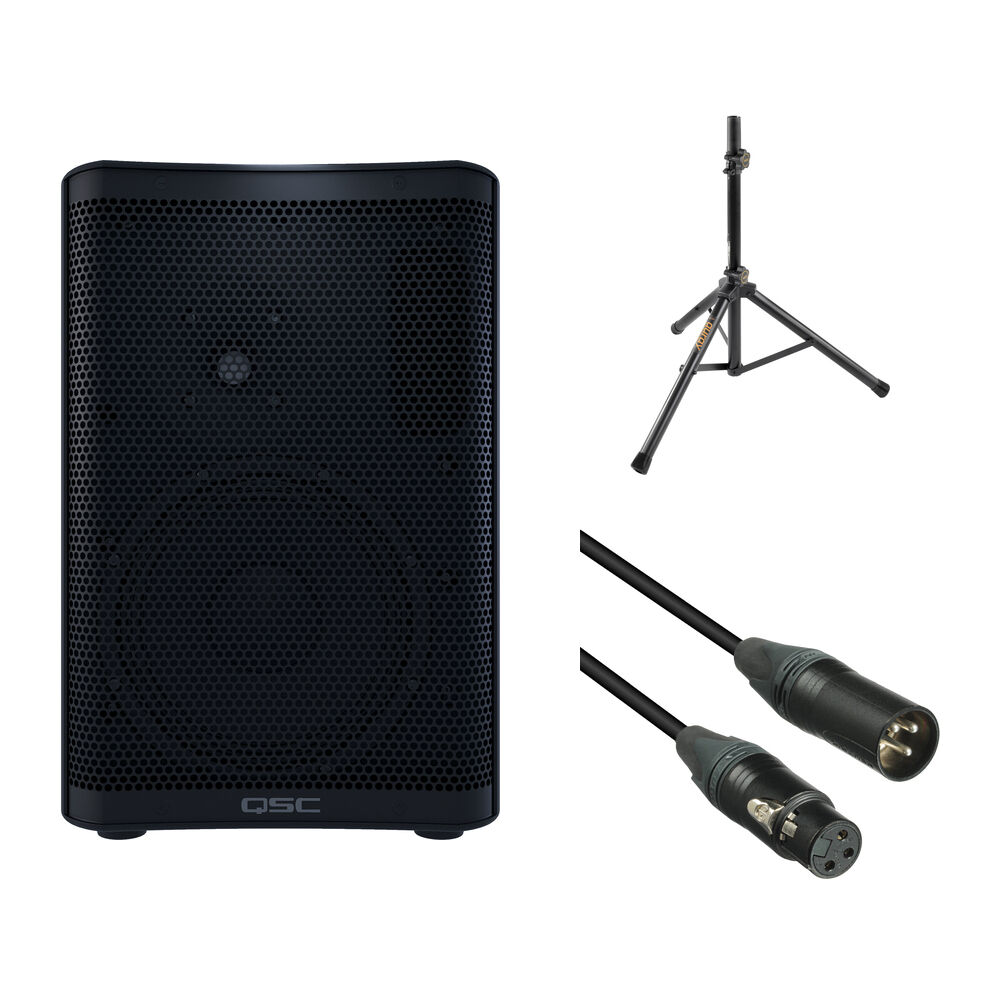 QSC CP8 Compact Loudspeaker with Stand and Cable Kit 1462674-REG QSC CP8 Compact Loudspeaker with Stand and Cable Kit 1462674-REG