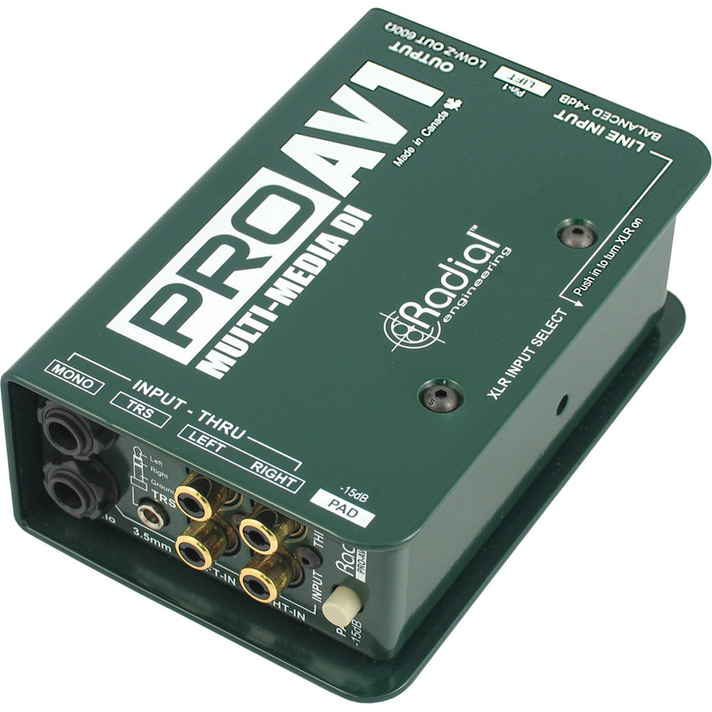 Radial Engineering ProAV1: Caja Directa Pasiva para Multimedia con Entradas Mono 1/4 Radial Engineering ProAV1: Caja Directa Pasiva para Multimedia con Entradas Mono 1/4