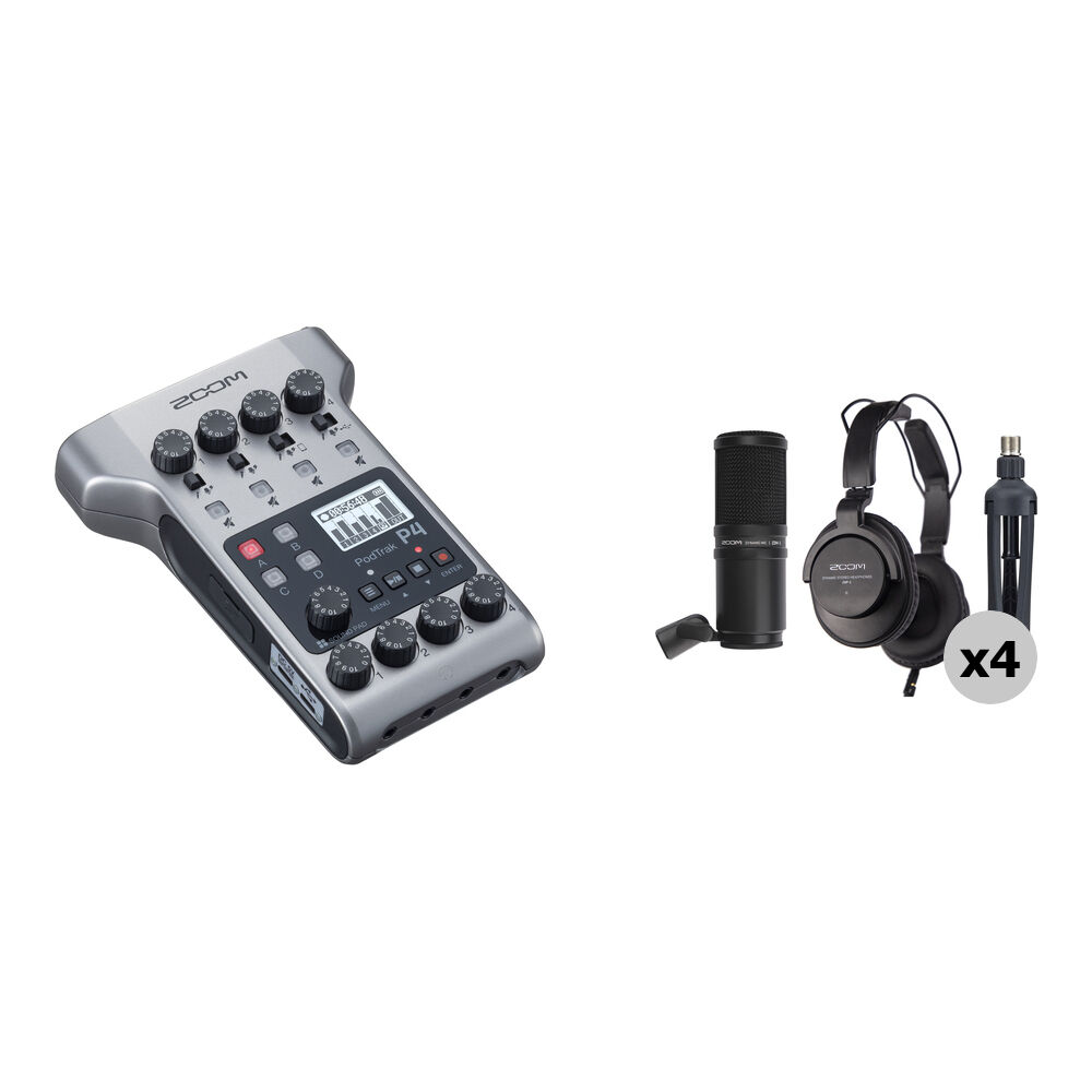 Grabadora de Podcast Multitrack Portátil Zoom PodTrak P4 con Kit de Micrófonos para 4 Personas 1580536-REG Grabadora de Podcast Multitrack Portátil Zoom PodTrak P4 con Kit de Micrófonos para 4 Personas 1580536-REG