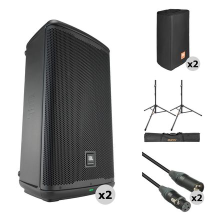 JBL Dual EON712 Powered Speaker Kit with Stands, Covers, Bag, and Cables 1701513-REG JBL Dual EON712 Powered Speaker Kit with Stands, Covers, Bag, and Cables 1701513-REG