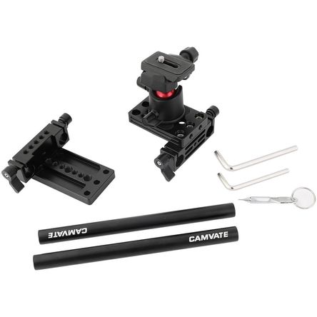 Adaptador de Cabeza de Trípode Rotativa CAMVATE 360° con Placa de Liberación Rápida y Soportes de Va 1600697-REG