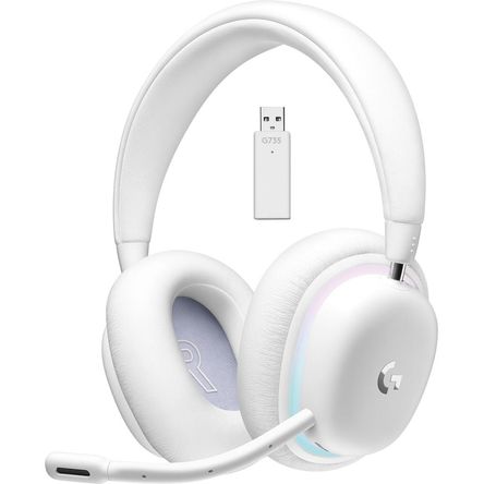 Auriculares Gaming Inalámbricos Logitech G G735 RGB (Blanco Niebla) - 2.4 GHz LIGHTSPEED, Bluetooth, 1715999-REG Auriculares Gaming Inalámbricos Logitech G G735 RGB (Blanco Niebla) - 2.4 GHz LIGHTSPEED, Bluetooth, 1715999-REG